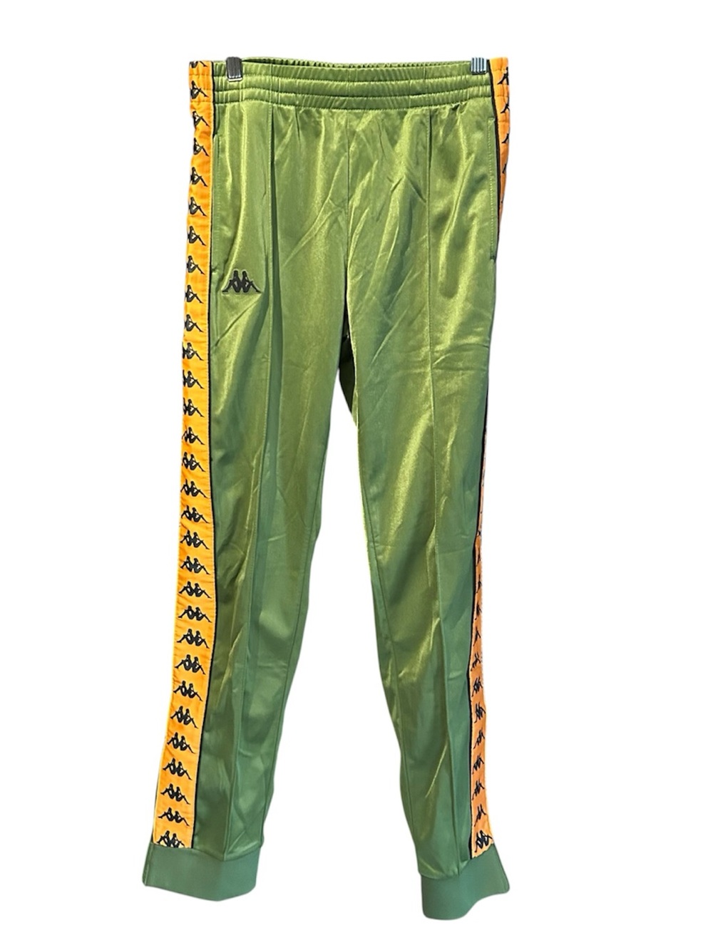 Kappa Olive Green Joggers with Yellow Logo Tape